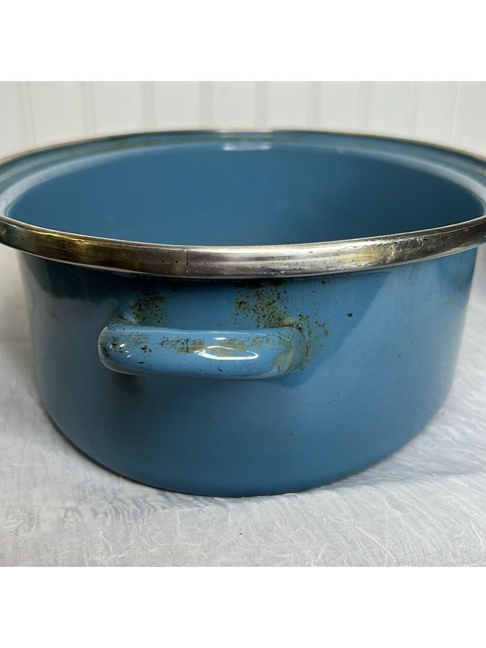 Vintage 2 Piece Blue 13” Enamelware Roaster - Picture 6 of 10